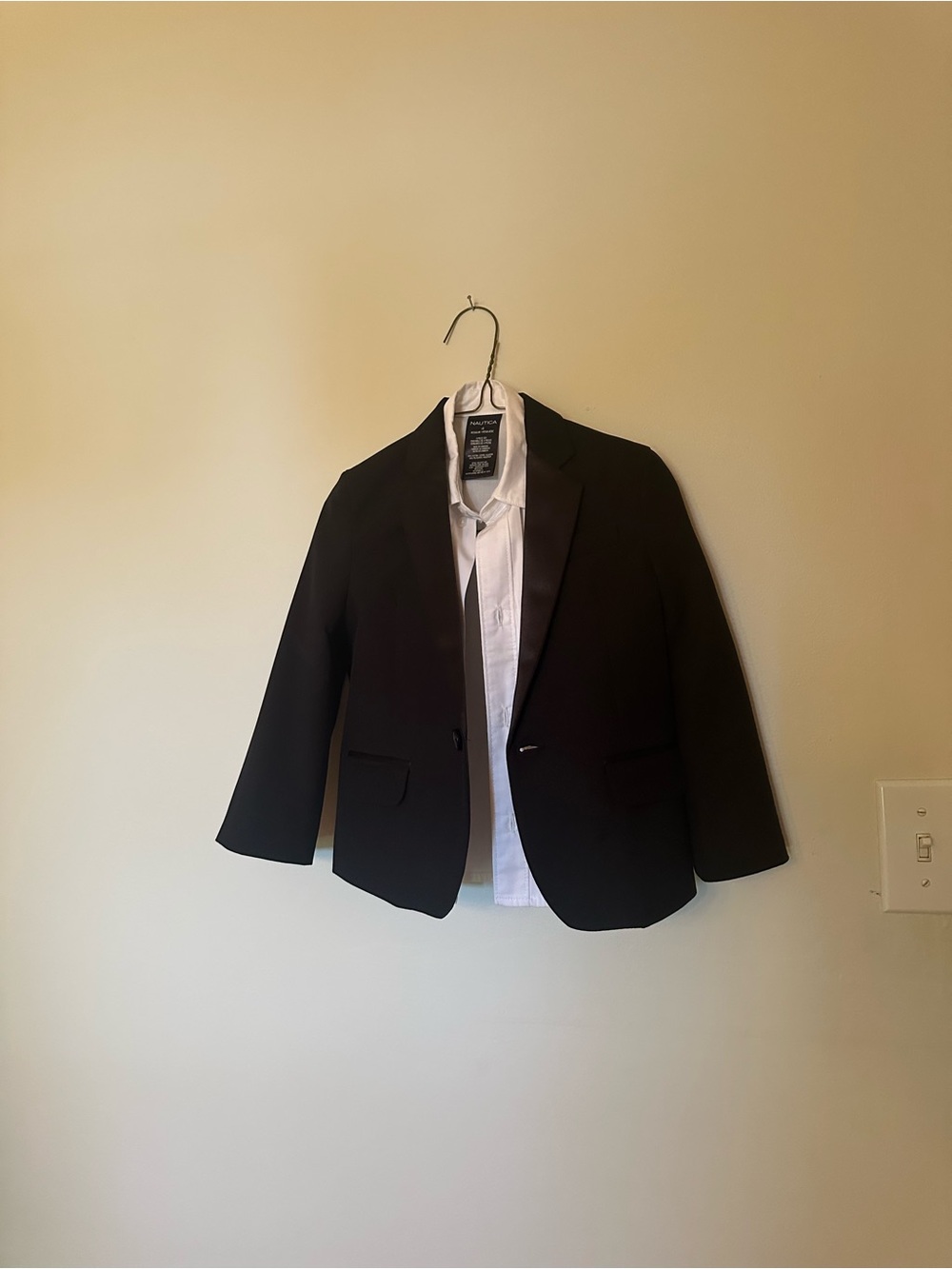 Nautica Black Kids Blazer with Satin Lapel
